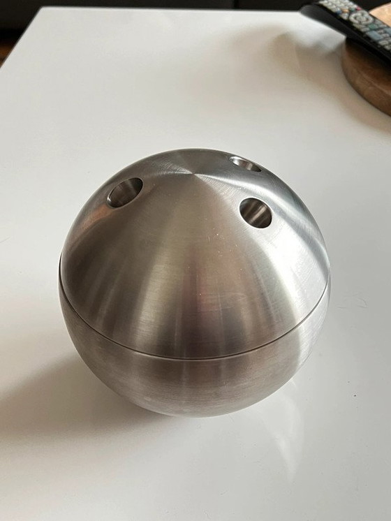 Image 1 of Vintage Ice Bucket Bowling Ball Chrome - 70's