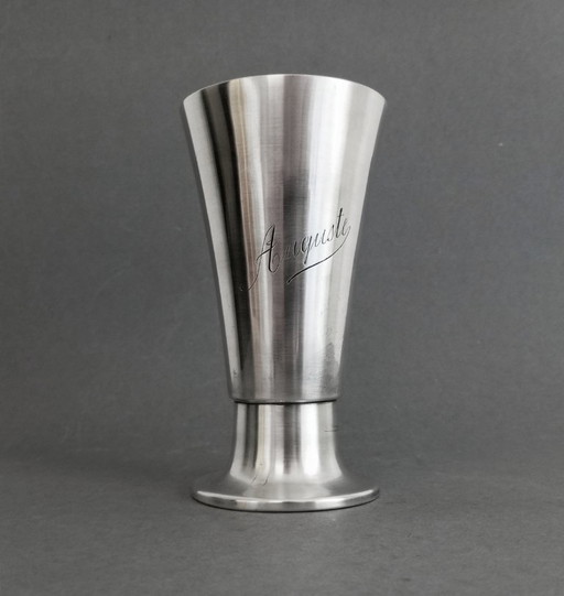Eduard Hartmann Metallwarenfabrik München, versilberte Art-déco-Vase, 1920er Jahre, sehr selten