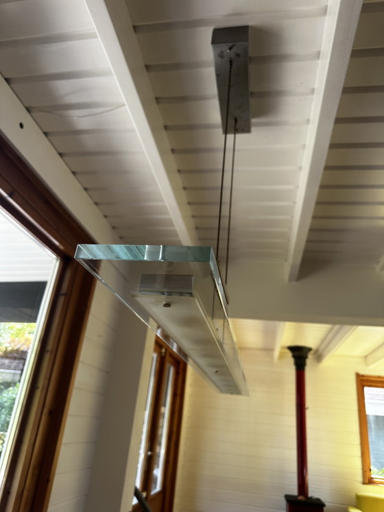 Image 1 of Moderne, dimmbare LED-Tischleuchte aus Edelstahl und Glas
