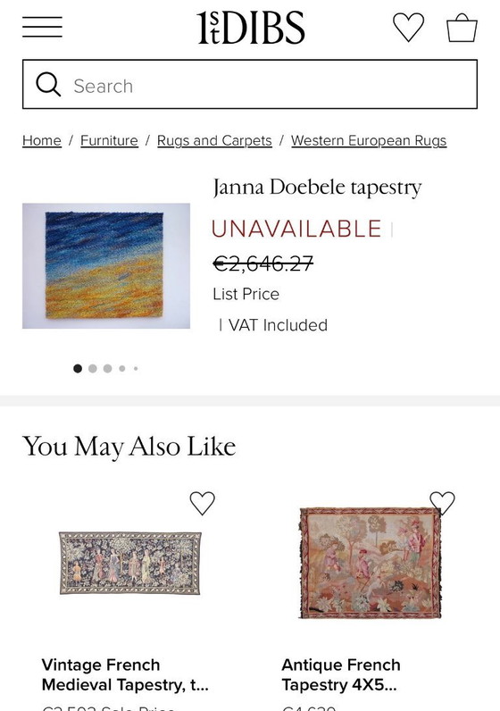 Image 1 of Tapisserie murale rétro Janna Joebele originale