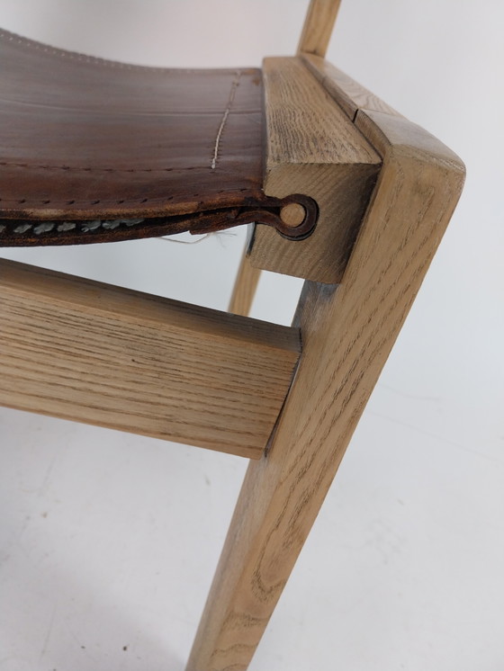 Image 1 of 2 x brutalistisches Geschirr Esszimmerstühle aus Leder im Ibisco-Stil der 1970er Jahre