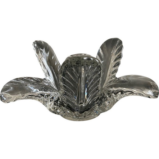 Vintage crystal pocket with flower decoration, 1970