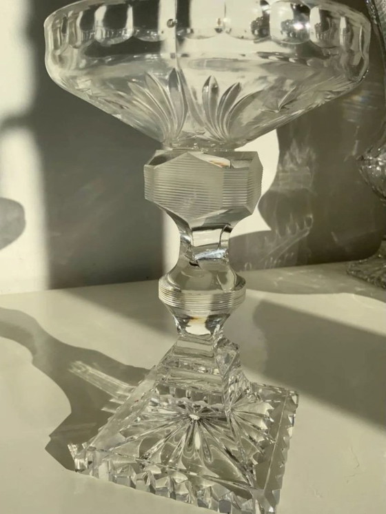 Image 1 of Rare Set of 3 Bohemian Crystal Objects – Historicism Period (ca. 1880-1890)