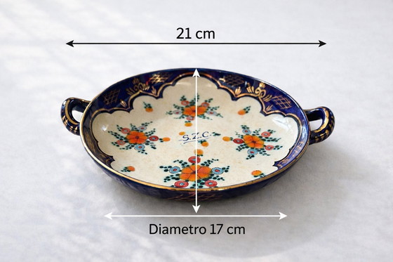 Image 1 of Vintage Regina Gouda Holland keramische schaal – "René" decor – handbeschilderd, jaren 1950

