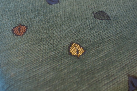 Image 1 of Juego de cuatro sillas de comedor de mediados de siglo con fundas turquesas, 1960