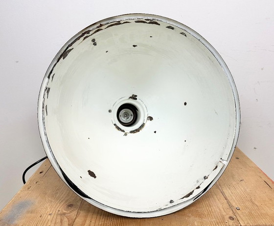Image 1 of Industrial Black Enamel Factory Hanging Lamp, 1950s
