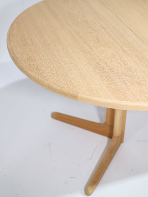 Image 1 of Extendable round dining table oak Skovby Danish vintage