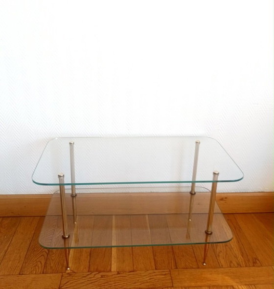 Brass and glass coffee table, Jansen style, circa 1960 (photo 3 of 10)