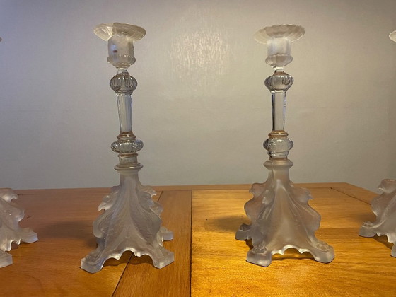 Image 1 of 4 Val Saint Lambert candlesticks Luxval series
