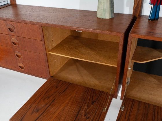 Modulaire wandkast van teakhout, Deens design, jaren 60, ontworpen door Rud Thygesen en Johnny Sørensen, (photo 11 of 21)