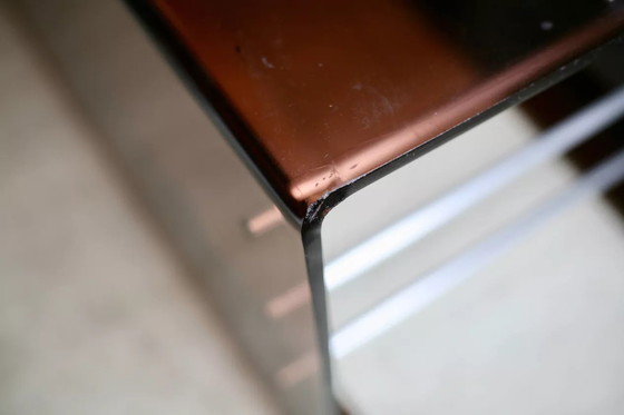 Image 1 of Gerookt plexiglas 70s salontafel