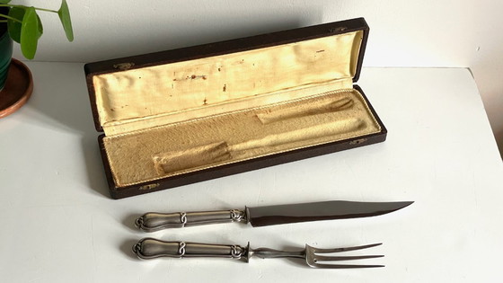 Image 1 of COUVERTS à Viande Argent et Métal argenté PARIS France