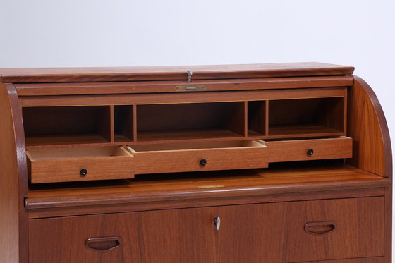 Image 1 of Mooi teak vintage secretaire bureau 60s | Mid Century bureau kast werktafel retro hout opslag #07-12
