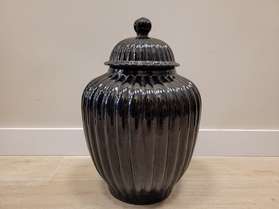 Image 1 of Coppia di vasi/giare in ceramica nera, metà del XX secolo - Italia