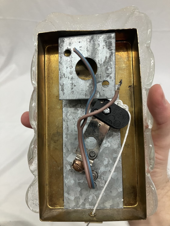 Image 1 of Vintage ijsglas Carl Fagerlund Orrefors exclusieve wandlampen set van 3 stuks!