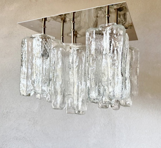 Vintage Kalmar Granada lamp, Ceiling lights, Glass, Chrome, Silver (photo 7 of 14)