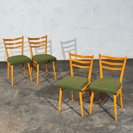 Set of 4 Czechoslovak Dining Chairs, Attributed to Interier Praha, 1960s – Textile (photo 2 of 14)