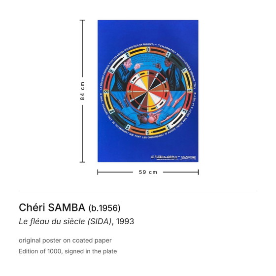 Chéri SAMBA Poster Le Fléau du Siècle (SIDA) 1993 – Paper (photo 3 of 5)