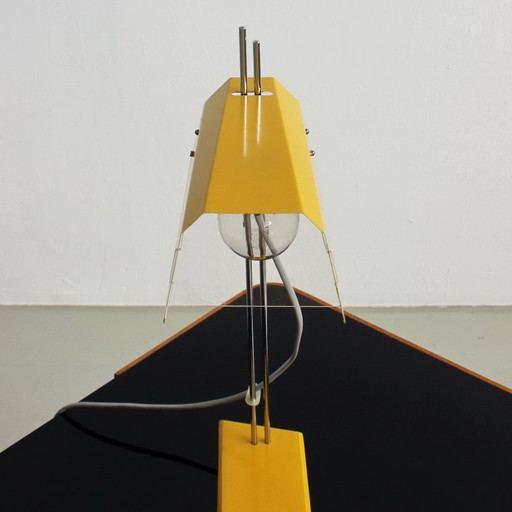 Josef Hůrka Yellow Table Lamp “Robot” for Lidokov, Iconic Vintage, Mid-Century 1960s 1970s