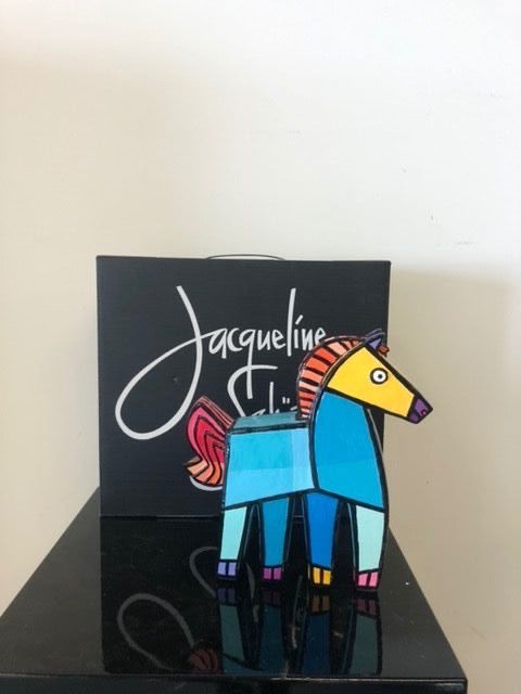 Jacqueline Schäfer Kombi 2: Pferd blau, Liebesvogel Relief 1, Grüne Ente