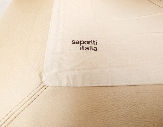 Image 1 of  Saporiti Onda Stuhl – cremefarbenes Leder 