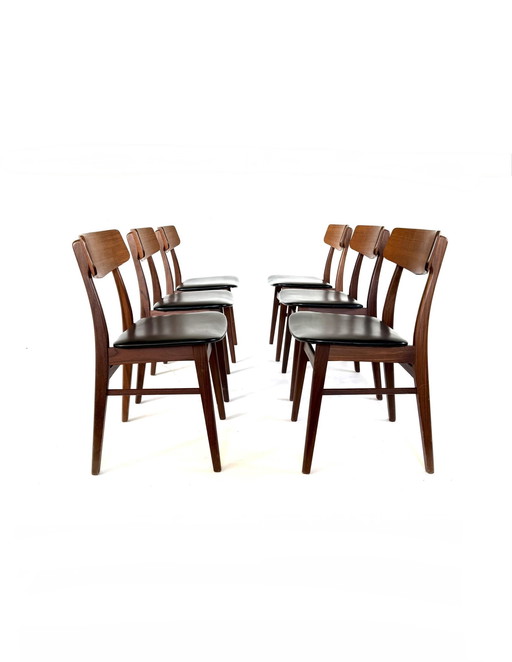 6x vintage Deense eetkamerstoel, Farstrup Møbler ‘60