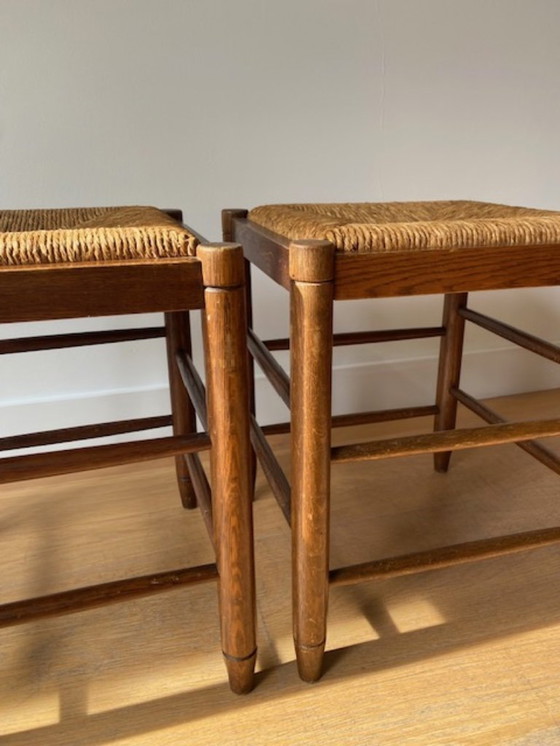 Image 1 of Tabourets vintage en osier (2)