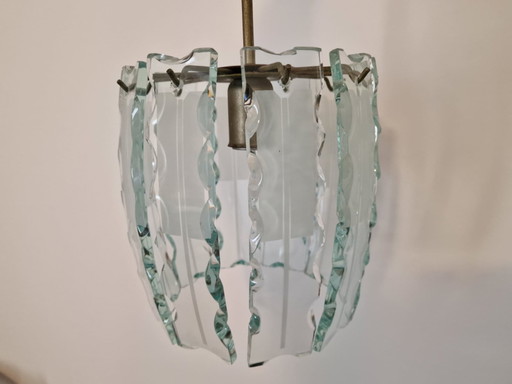 Lampadario a sospensione in vetro artistico Fontana Arte