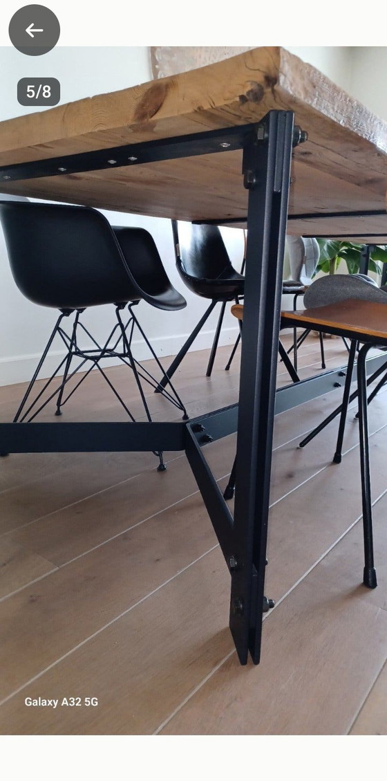 Mesa de madera rústica de 1x3 m – robuust maatwerk, Mesas de comedor, Wood, Metal (photo 5 of 6)