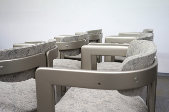 Image 1 of Set van 6 Pamplona Stühlen - Augusto Savini voor Pozzi, Italië jaren 70