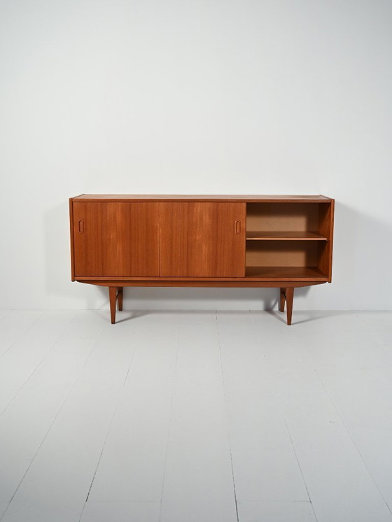 Image 1 of Scandinavian sideboard with louvered drawers, 1950s/60s