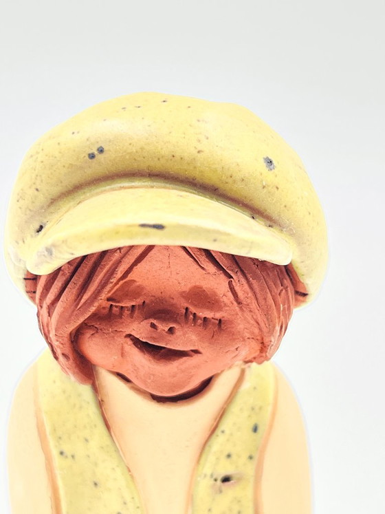 Due statuette in ceramica, stile folk art, Oggetti decorativi, Marrone, Vintage (foto 9 di 13)