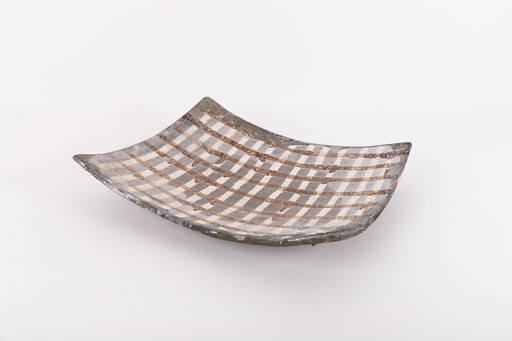 Sculptural ceramic dish plate, Sicily