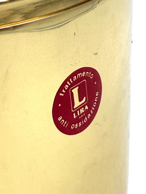 Image 1 of Secchiello per ghiaccio in oro Hollywood regency, Lira Italia, 1980 ca.