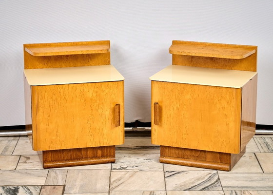 Image 1 of Set of two Art Déco nightstands by Jindřich Halabala, 1960s, Czechoslovakia