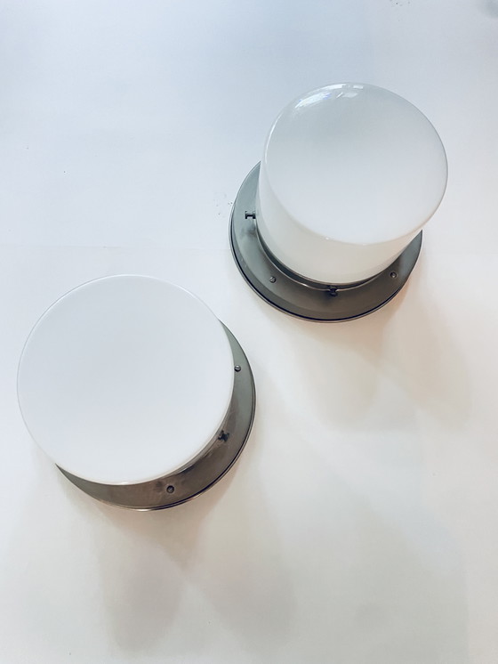 Image 1 of 2x Giso (Gispen) plafonnière ‘Cilinder’. Dutch design 