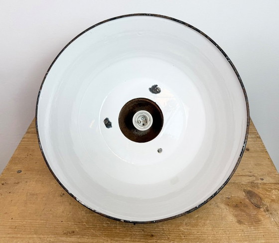 Image 1 of Industriële hanglamp van grijs emaille en gietijzer, jaren 60