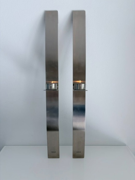 Set de 2 apliques de pared Blomus de acero inoxidable 60 cm – Decoración de pared, rvs (photo 2 of 21)