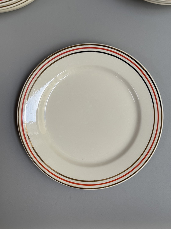 Image 1 of Set di 12 piatti da dessert o da colazione vintage Boch Frères - anni '40