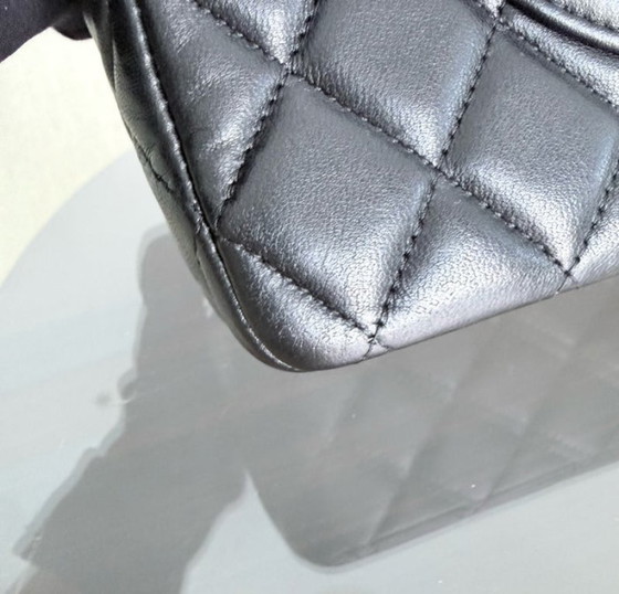 Image 1 of Chanel Classic Flap Medium - Special Valentine Edition 25CM Quilted Lambskin Black Silver Hardware Series 19