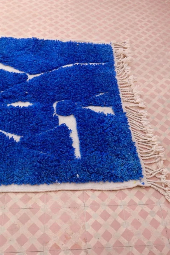 Auténtica alfombra bereber tradicional marroquí, azul, 1,5/2,5 m – Aime Té, Wool (photo 6 of 8)