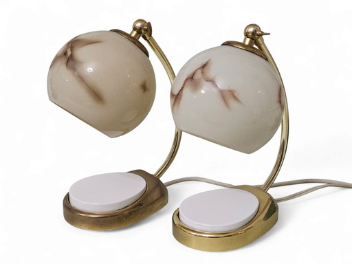 Pair of touch-sensitive bedside lamps / table lamps by Marianne Brandt, Bauhaus