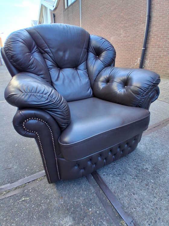 Set di divani Chesterfield di Springvale 3+1+1 – Sofà, Wood, Leather (photo 5 of 7)