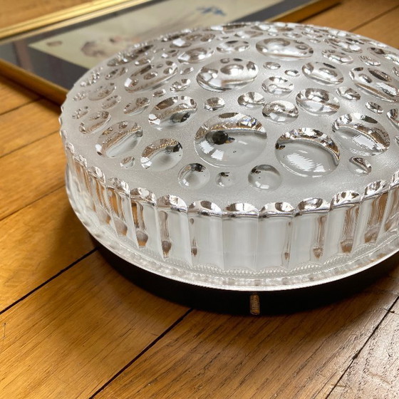 Image 1 of lampada da parete/soffitto minimalista in vetro trasparente stampato