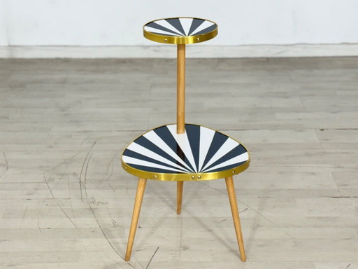 Niervormige tafel, plantenstandaard, bijzettafel en opbergmeubel in mid-century modern stijl