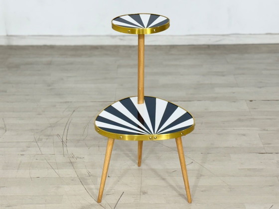 Image 1 of Niervormige tafel, plantenstandaard, bijzettafel en opbergmeubel in mid-century modern stijl