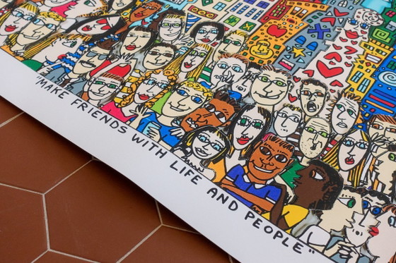 Make Friends with Life and People - James Rizzi 1996 - Poster 61 × 91 cm, Paper, Blue (photo 12 of 13)