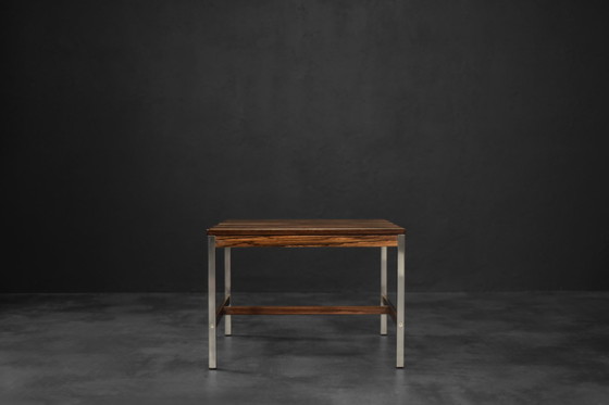 Image 1 of Vintage Mid-Century Modern Swedish Square Rosewood & Aluminum Coffee Table from HMB Möbler Rörvik, 1960s