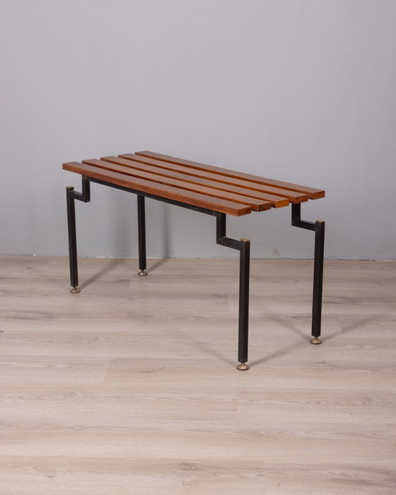 Image 1 of Vintage 1960s Teak Wood Bench with Italian Design