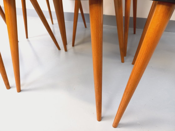 Image 1 of Set di 6 sedie vintage Baumann Essor in legno di faggio e skai degli anni '60